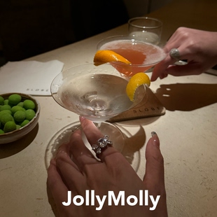 JollyMolly小众设计师925银轻奢生日礼物网红重工蝴蝶满钻戒指