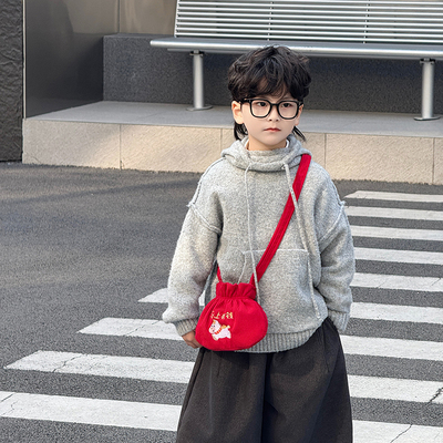 可爱宝宝拜年红包时尚福字儿童包包斜挎包男孩零钱包女童压岁钱包