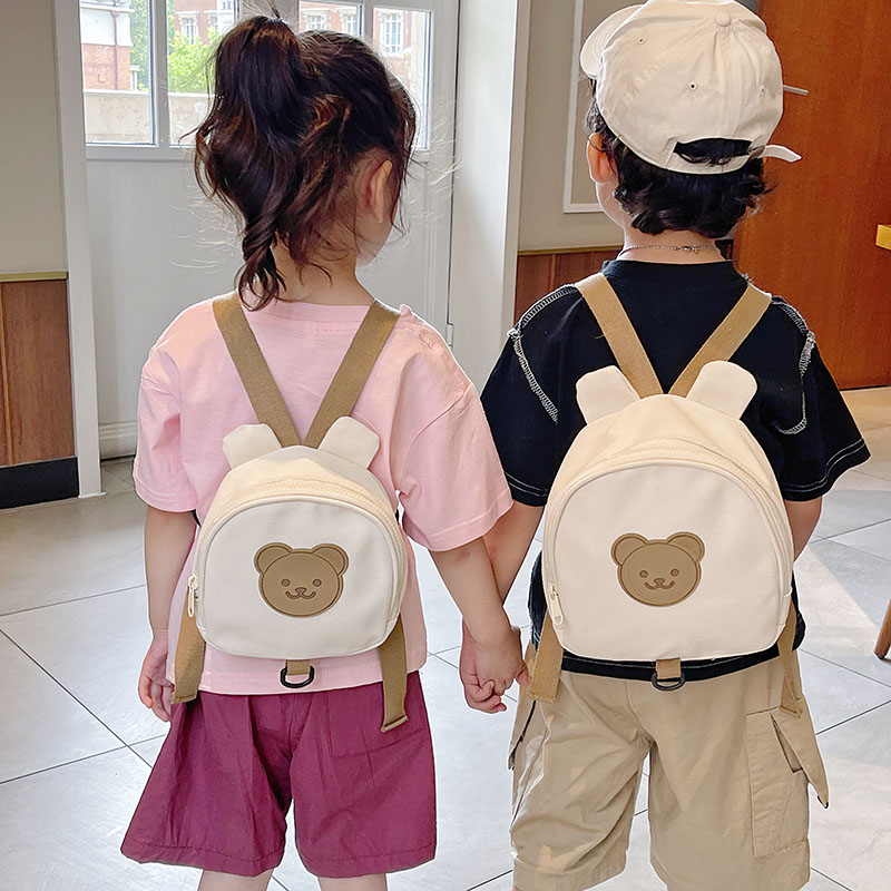 可爱儿童书包男童卡通小熊宝宝背包韩版女孩帆布小学生出游双肩包