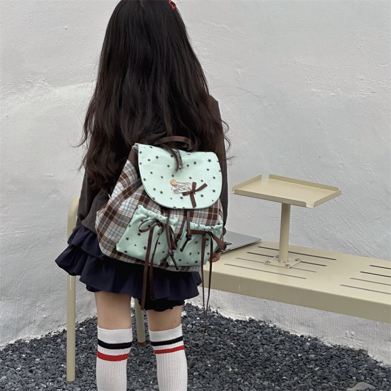 幼儿园儿童薄荷生巧奶绿可爱蝴蝶结背包儿童时尚百搭潮流双肩包潮
