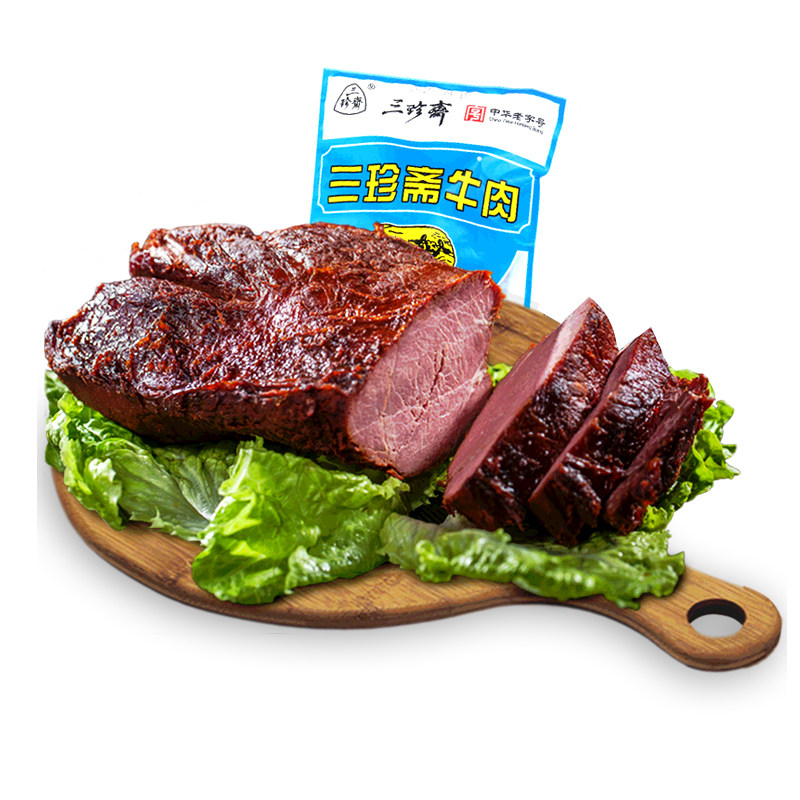 三珍斋五香酱牛肉200克*2袋即食熟牛肉类零食牛肉干小吃卤味熟食