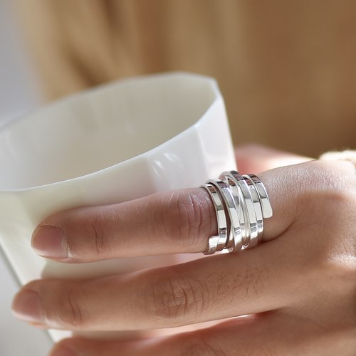 纯银韩国重工多圈男女情侣个性