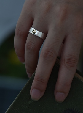 开口戒指弥藏ins笑脸女