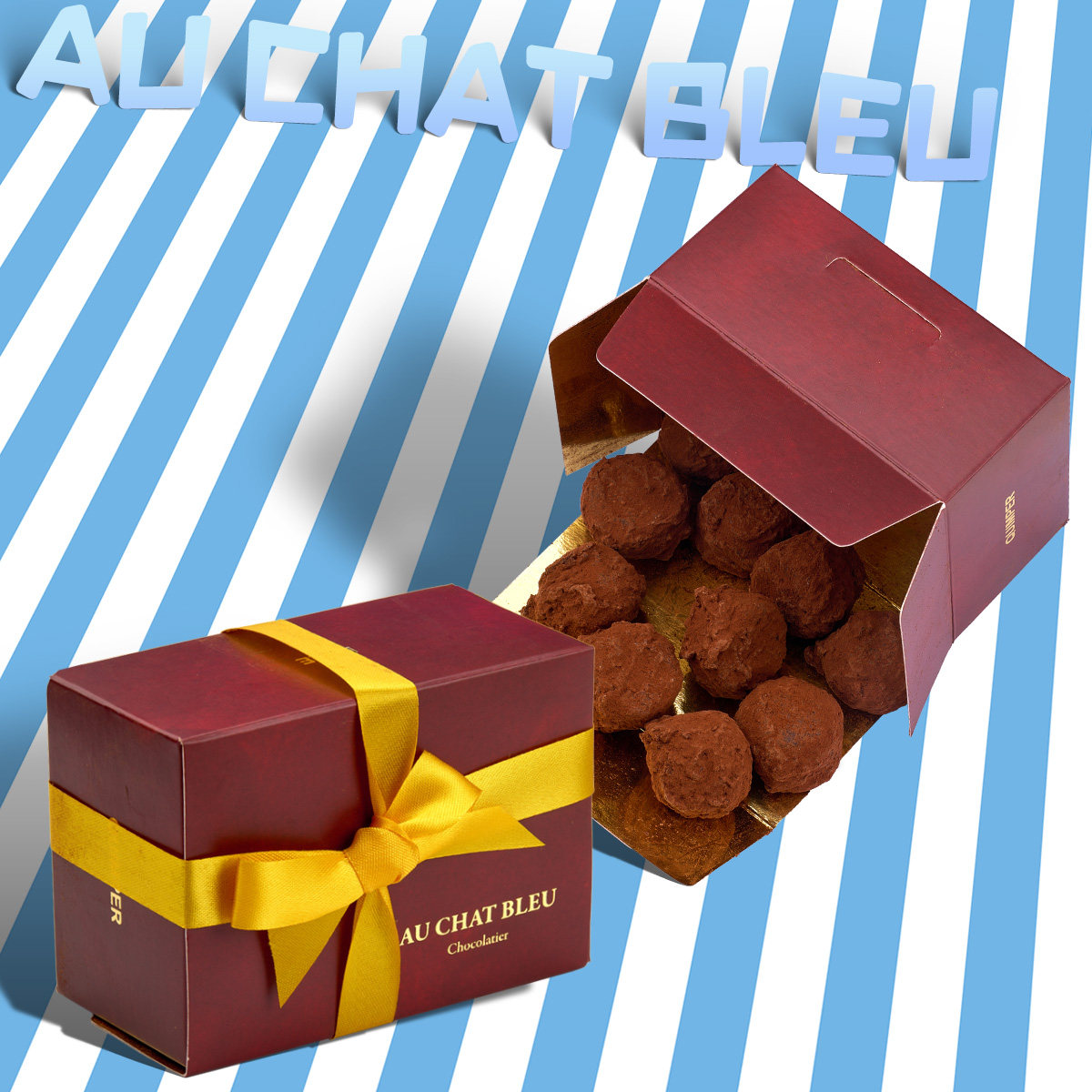 法国进口蓝猫Au Chat Bleu松露状巧克力礼盒送礼情人节