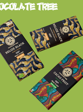 英国进口Chocolate Tree无糖黑巧克力纯可可脂排块健康零食送礼
