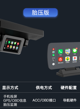 三代遥控无线HUD 苹果carplay安卓auto投屏抬显Hi car车辆OBD数据