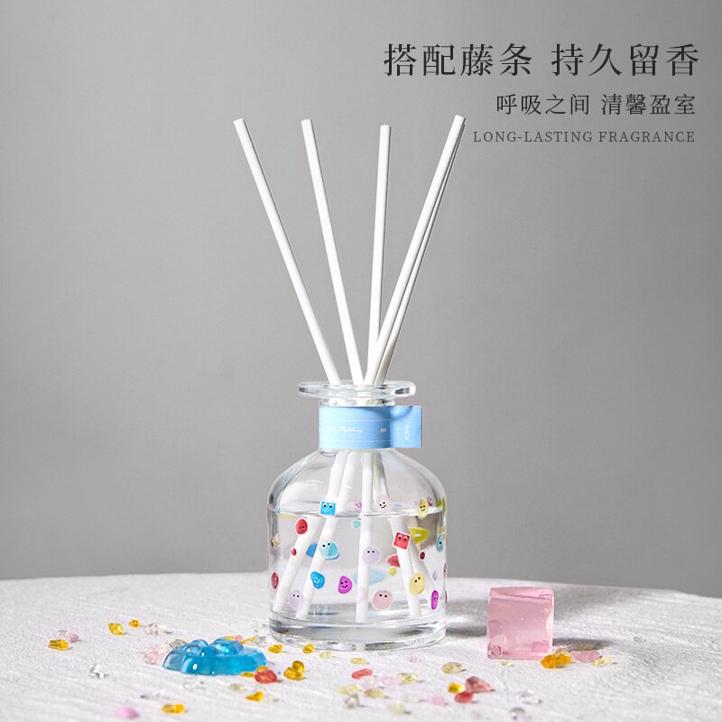 多巴胺果冻布丁贴香薰家用酒店摆件清新空气卧室藤条扩香礼物香氛