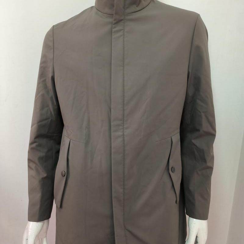 雷家秋冬款男士长款白鸭绒可脱卸款羽绒服迪柯款深卡其色