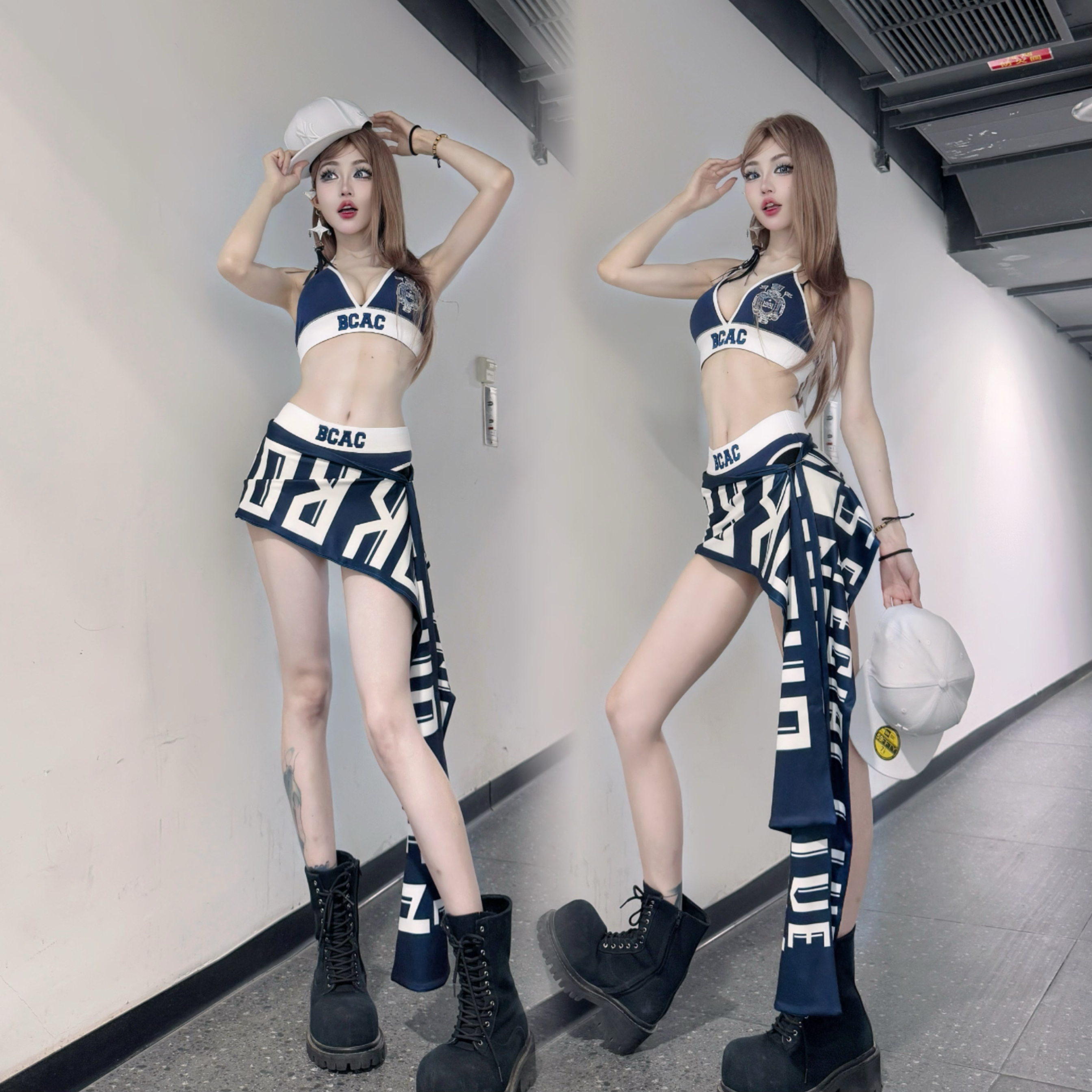 DS女团表演dj字母辣妹比基尼套装女INS字母屁帘性感gogo演出服装