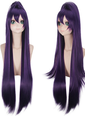 漂流假发 约会大作战 夜刀神十香 cos假发 深紫色长发+长马尾