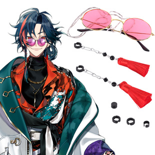 漂流假发 彩虹社虚拟主播魁星cos耳夹合金耳饰3SKM北见游征榊奈司