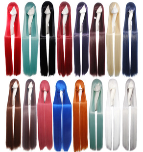 150cm长直发动漫彩色发cos外贸假发 万用120 cosplay假发 古装