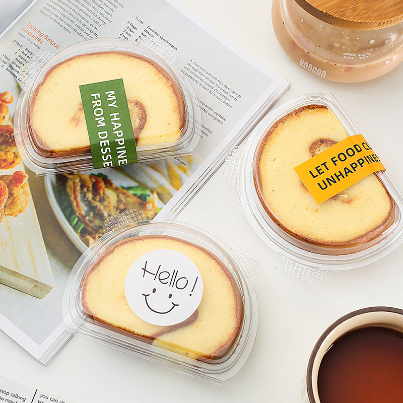 单个透明日式蛋糕卷包装盒烘焙点心打包盒哈尼卷瑞士蛋糕卷包装盒