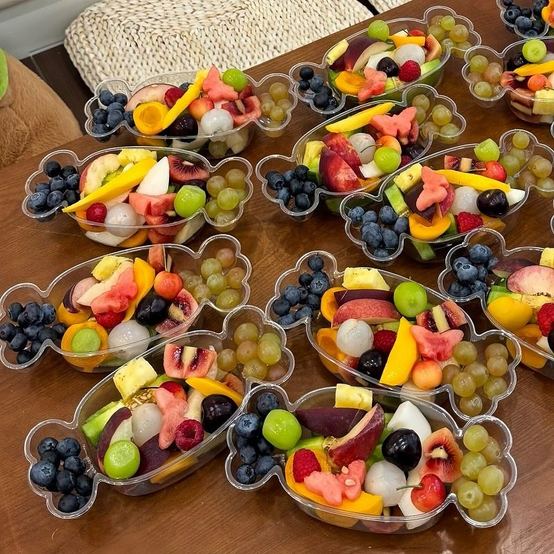 糖果形状水果果切一次性透明包装盒子带盖野餐果蔬鲜果打包盒塑料