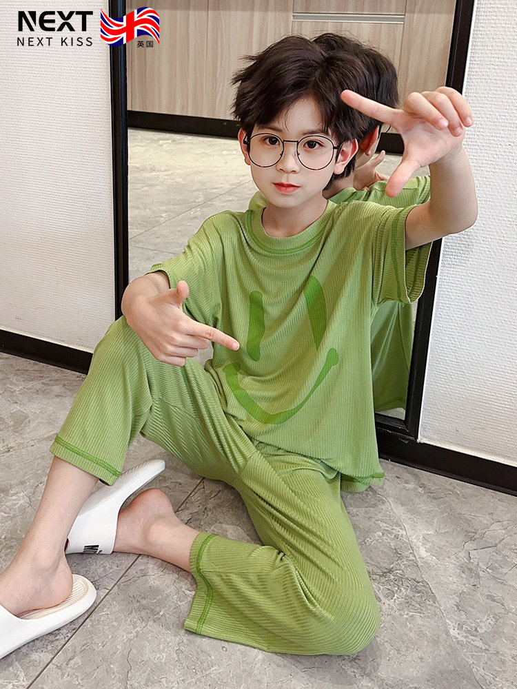 英国next kids男童睡衣夏季莫代尔家居服套装中大童小男孩空调服