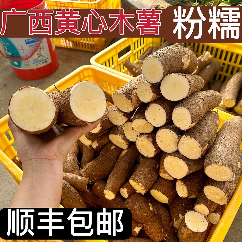 广西黄心木薯黄肉华南9号带皮木薯面包板栗糖水木薯粗粮顺丰包邮