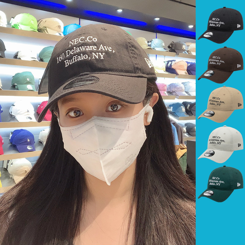 韩国正品NEWERA帽子新款男女棒球帽软顶字母刺绣休闲鸭舌帽防晒