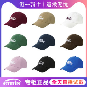 韩国正品emis帽子新标经典棒球帽女休闲鸭舌帽软顶大头围2025新款