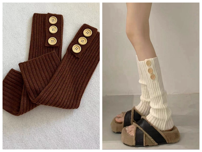 100%纯羊绒针织腿套女秋冬辣妹堆堆袜套小腿袜子芭蕾日系长筒腿套