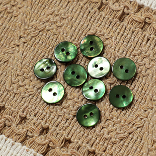 军绿进口马氏贝圆形天然贝壳纽扣衬衫衬衣T血衫开衫毛衣扣装饰扣