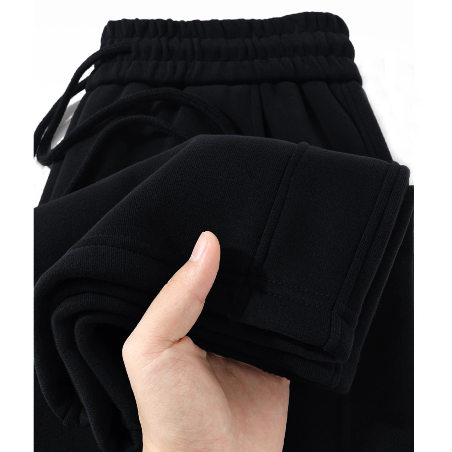 黑色香蕉阔腿裤女秋冬新款休闲裤子窄版直筒加绒加厚百搭运动卫裤,女装/女士精品,休闲裤,淘宝优惠券,粉丝福利购,淘宝优惠卷