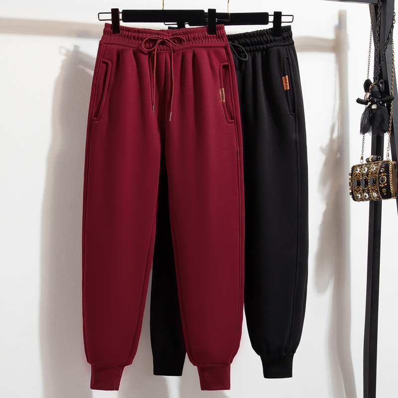 运动裤女秋冬加绒小个子加厚加绒