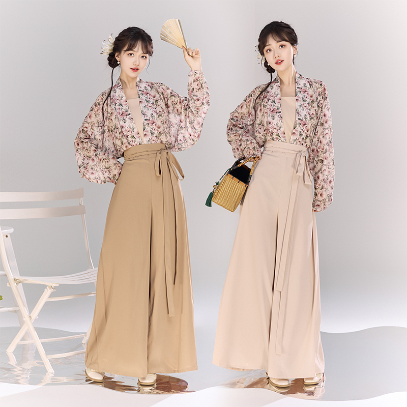 凌兮洛【秋意】原创宋制汉服女吊带宋抹飞机袖改良宋裤显瘦通勤