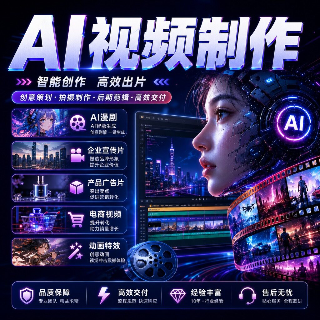 AI视频制作AI漫剧AI卡通动2D/3D绘图