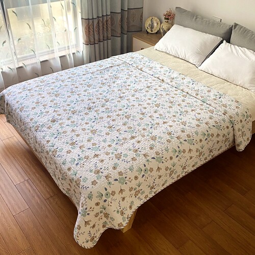 斜纹绗缝夹棉炕盖四季床单特价