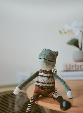 七夕礼物送男友长腿青蛙背包书包包装饰品挂饰毛绒挂件公仔玩偶