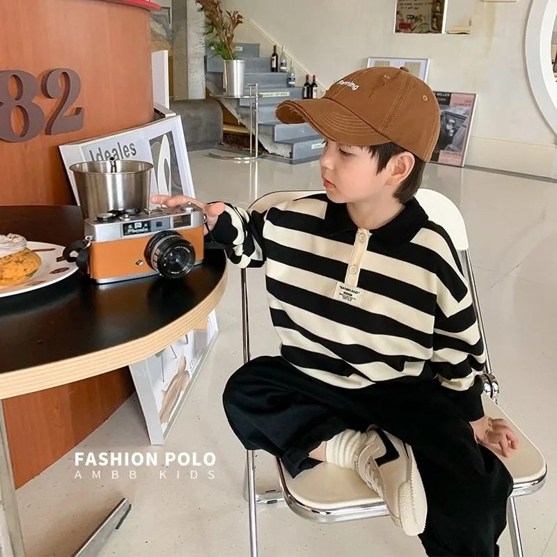宝宝上衣秋冬儿童卫衣秋季潮流条纹韩系童装穿搭秋冬季polo衫男童,童装/婴儿装/亲子装,儿童POLO衫,淘宝优惠券,粉丝福利购,淘宝优惠卷