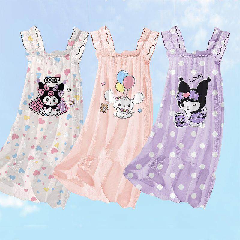 2025女童睡裙冰丝吊带卡通公主裙子薄款夏季可爱连衣裙儿童家居服,童装/婴儿装/亲子装,连衣裙,淘宝优惠券,粉丝福利购,淘宝优惠卷