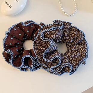 超好看碎花大肠发圈女高级感气质扎头发丸子头发饰韩系百搭头绳