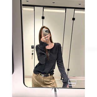 套头上衣秋冬新款 毛衣女长袖 圆领羊毛针织衫 外贸品牌专柜欧货新款