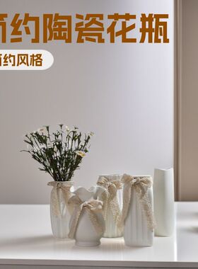 清新小白色文艺水培花器现代干花