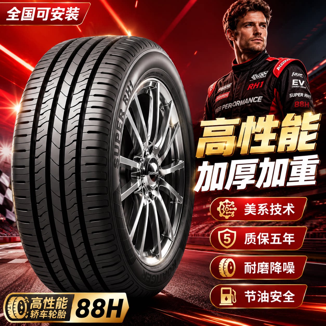 汽车轮胎175/185/195/205/215/225/50/55/60/65/70R14R15R16R17寸 - 实物图
