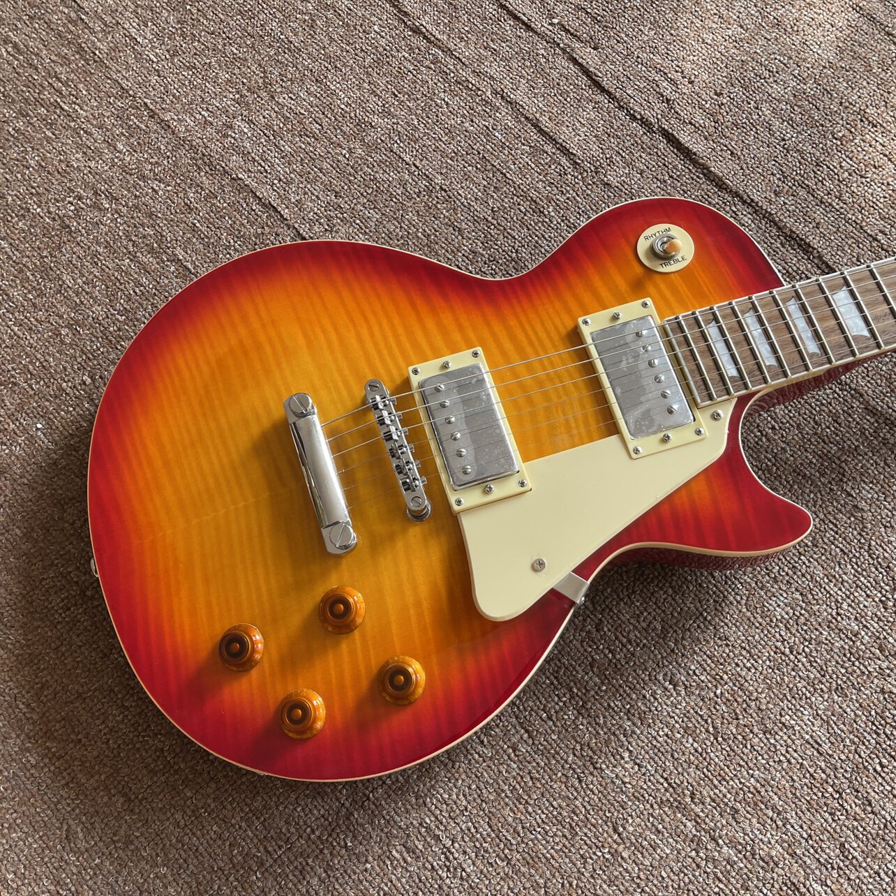 番茄鸡蛋色standard lp电吉他桃花心琴体琴颈玫瑰木指板国产配件