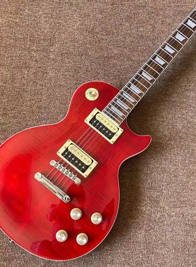 Standard LP 红色虎纹电吉他 Les-paul.经典slash 桃花心琴体