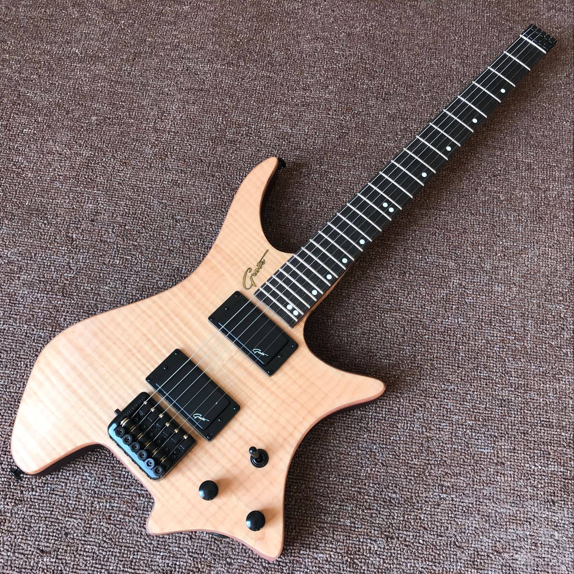 新款原木色无头电吉他 可按照要求定做定制电吉他