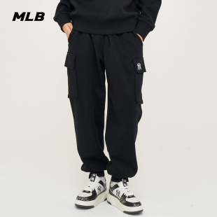 MLB秋冬款男女同款长裤NY加绒大口袋工装束脚卫裤运动裤3APTB0846