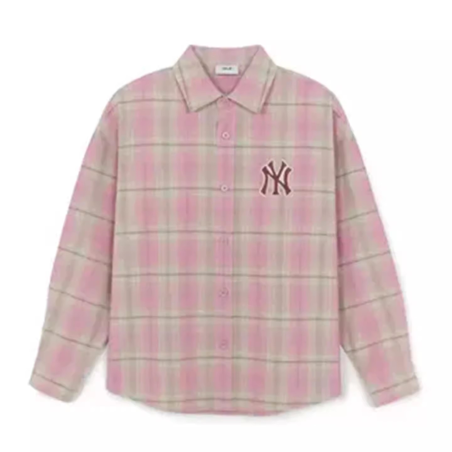 MLB秋冬季男女同款休闲时尚百搭格子纯棉衬衫3AWSB0454