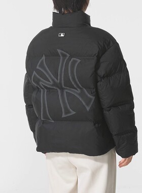 MLB冬季情侣NY大标短款宽松运动休闲防风保暖羽绒服外套3ADJB1356
