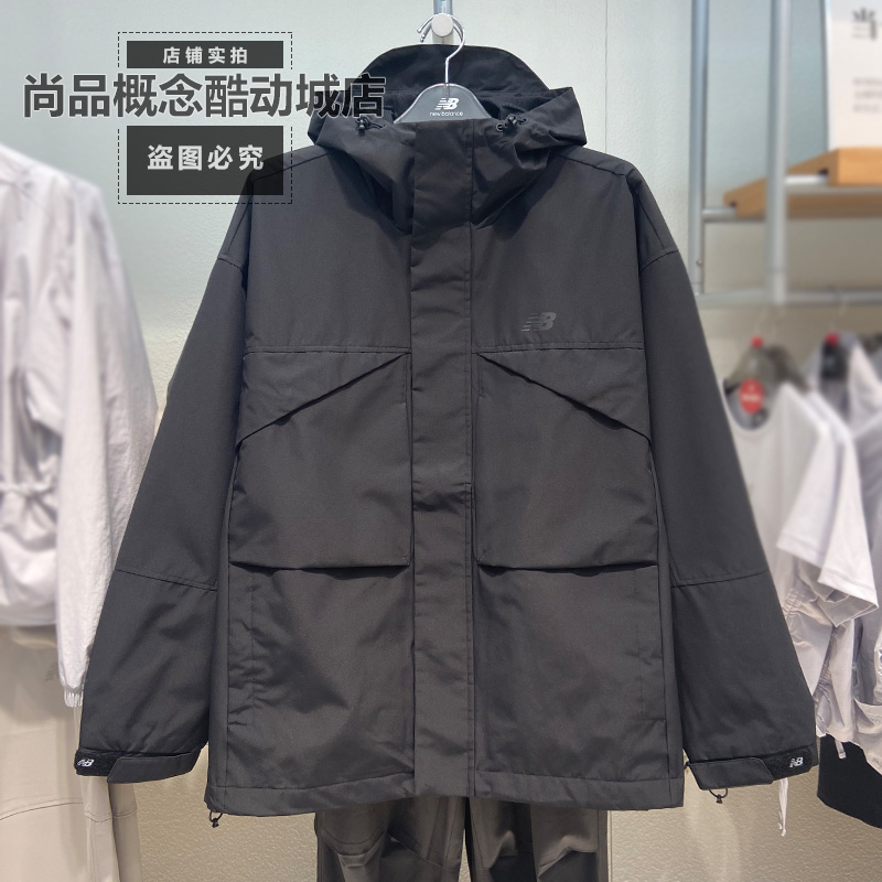 NEW BALANCE NB秋季情侣休闲连帽梭织防风防泼水夹克外套AMJ53304
