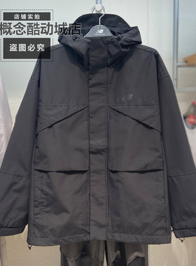 NEW BALANCE NB秋季情侣休闲连帽梭织防风防泼水夹克外套AMJ53304