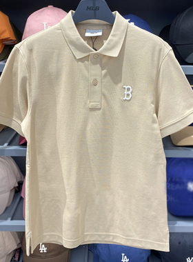 MLB短袖夏新男女同款纯色小标运动休闲POLO衫短袖T恤潮 3APQB0143