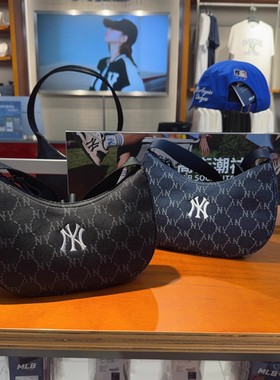 MLB秋款男女款时尚满标钻石老花可调节手提单肩包腋下包3ABQMV45N