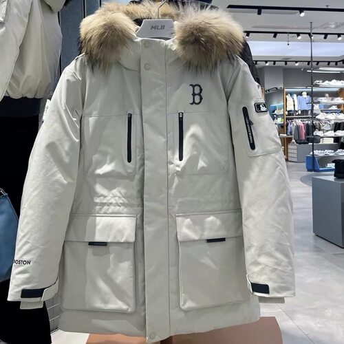MLB冬季男女连帽防风保暖羽绒服
