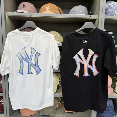 MLB春夏NY手绘情侣短袖T恤