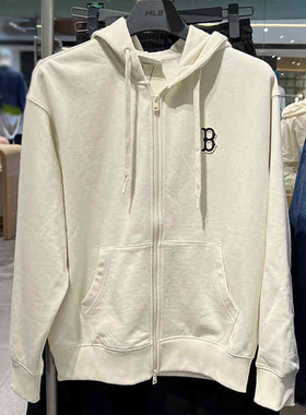 MLB秋季新款男女同款运动休闲针织时尚连帽长袖拉链外套3ATRB0144