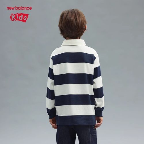 New Balance NB童装男女儿童春秋时尚条纹长圆领T恤潮 ND7DF13083